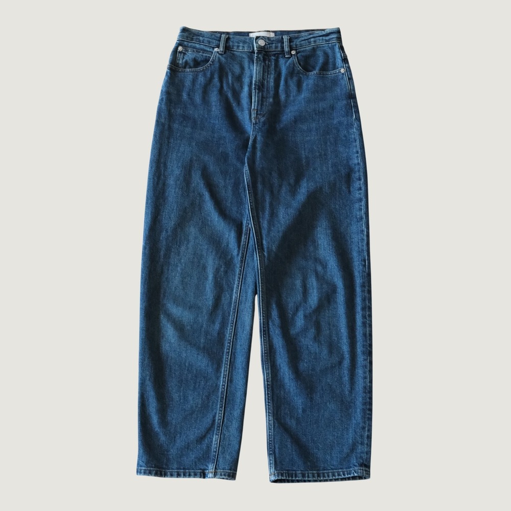 Everlane The Way-High Jean Deep Indigo Organic Cotton Size 27 Long Straight Leg